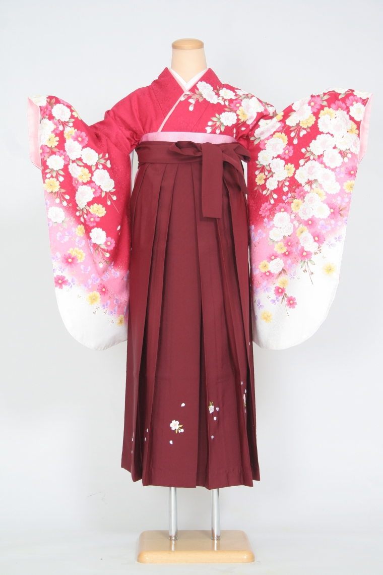 可愛らしい袴セット【着物＋袴＋半幅帯＋重ね衿⠀】ファッション