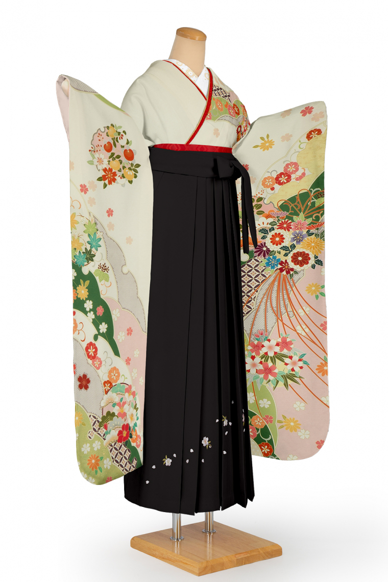 超激安特価 1942 パステルカラー 卒業式 袴姿に 上級品 正絹セット